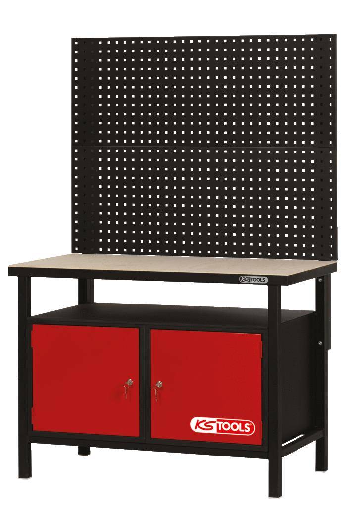 KS TOOLS Profi-Werkbank mit 2 Türen, H840xB1200xT600mm