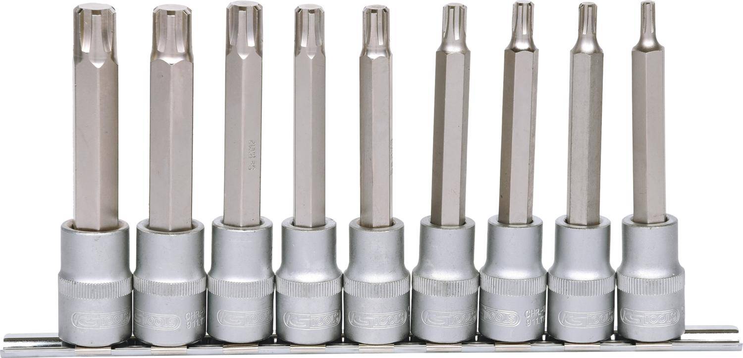 KS TOOLS 1/2" Bit-Stecknuss RIBE-Satz, 9-tlg, M5-M14