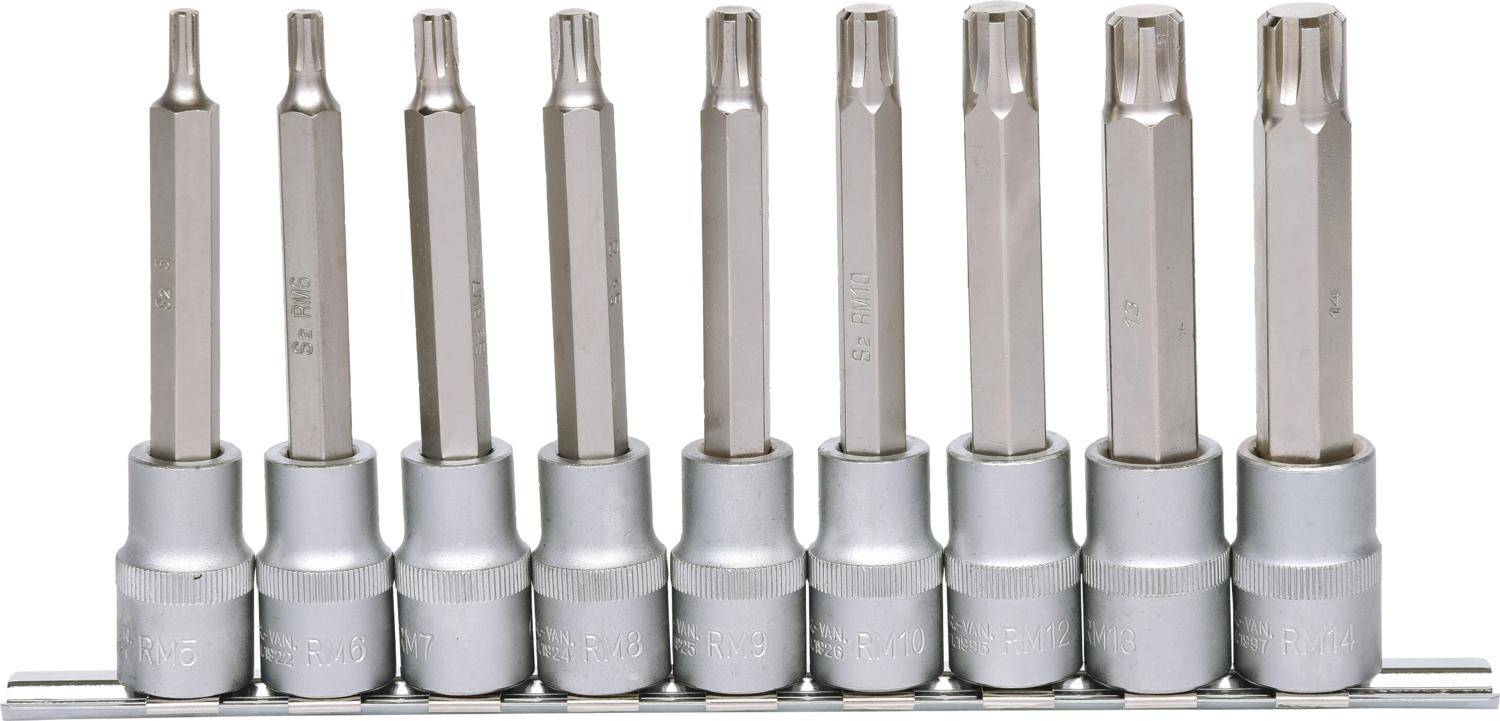 KS TOOLS 1/2" Bit-Stecknuss RIBE-Satz, 9-tlg, M5-M14
