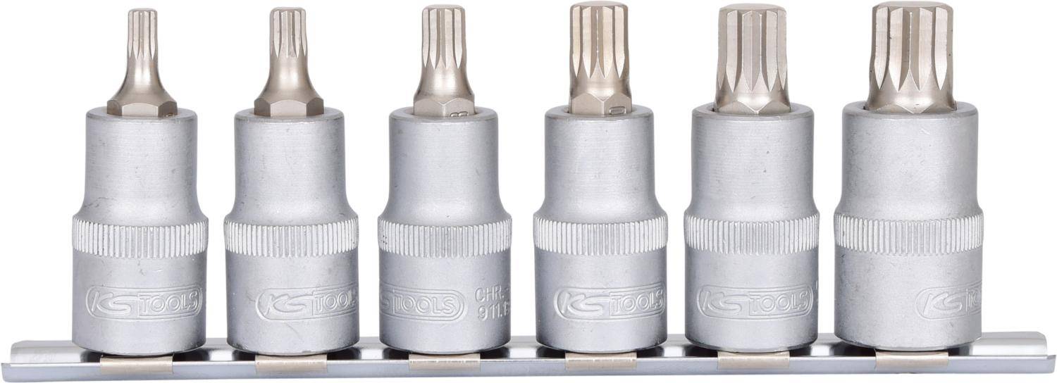 KS TOOLS 1/2" Bit-Stecknuss-Satz XZN, 6-tlg, M5-M14