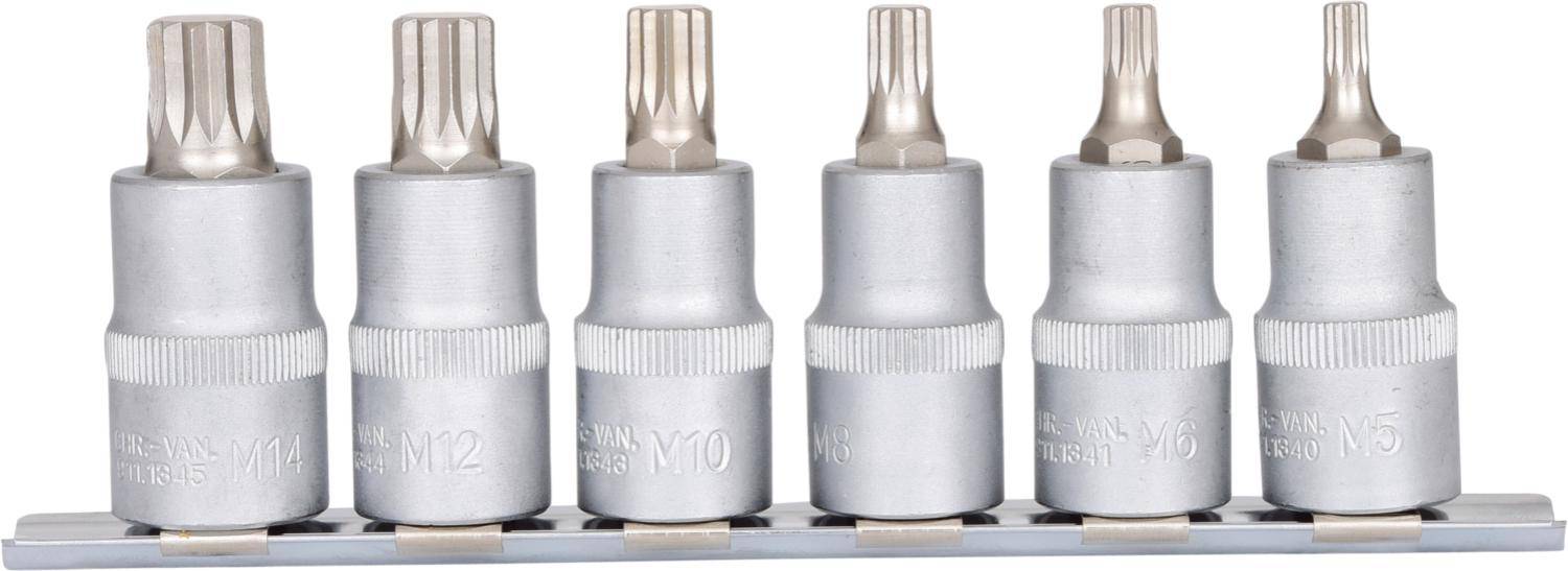 KS TOOLS 1/2" Bit-Stecknuss-Satz XZN, 6-tlg, M5-M14