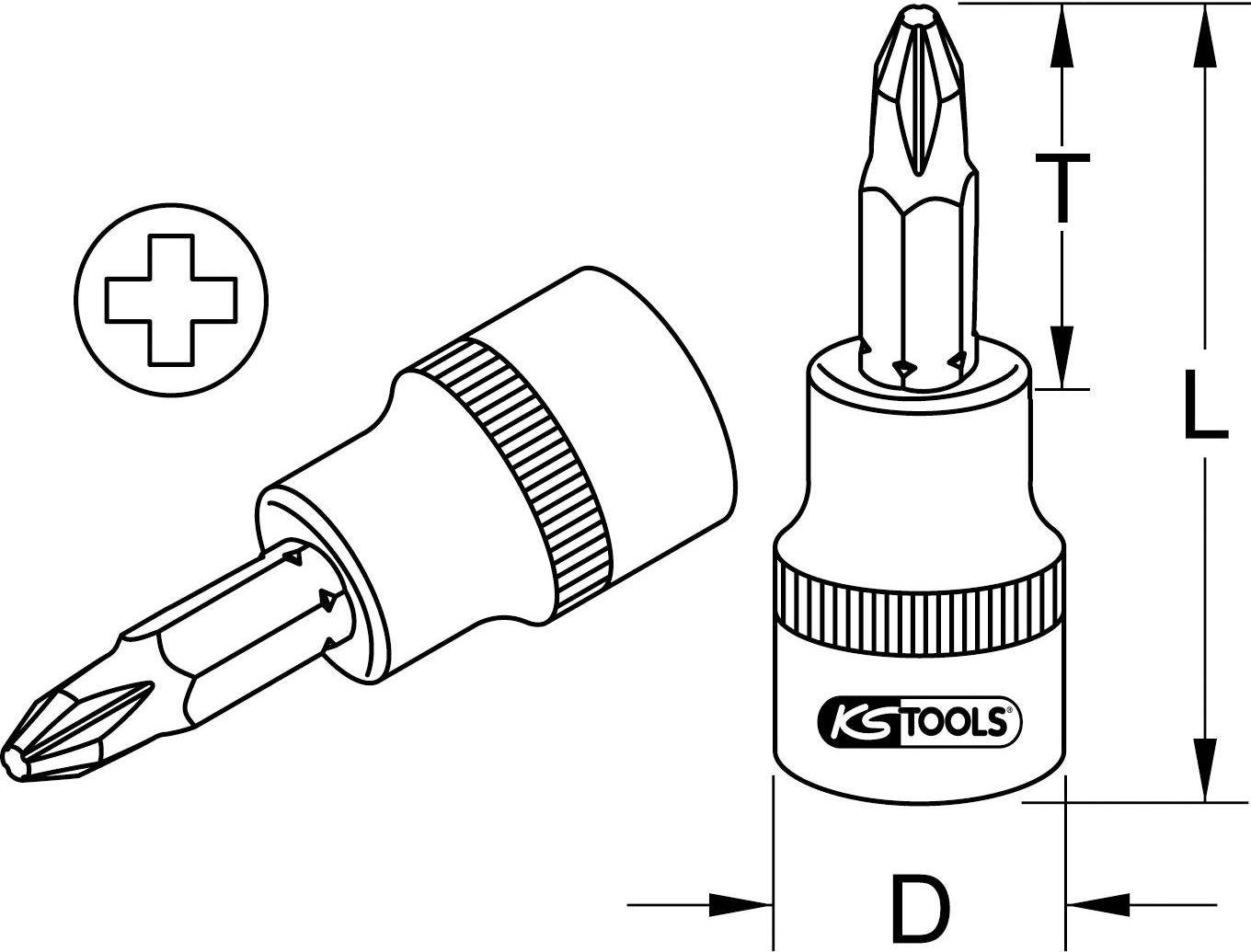 KS TOOLS 1/4'' Bit-Stecknuss, PH0 (911.1482)