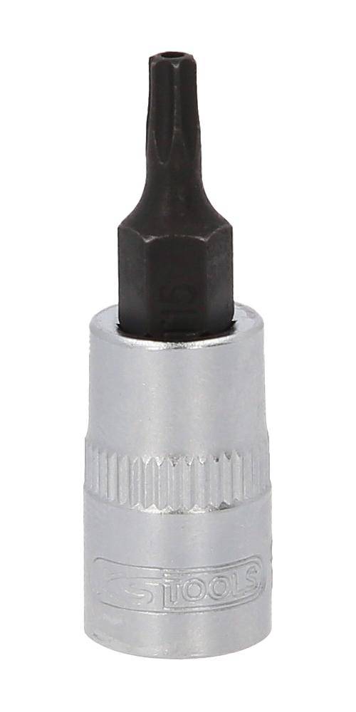 KS TOOLS 1/4" Bit-Stecknuss Torx mit Stirnlochbohrung, TB15