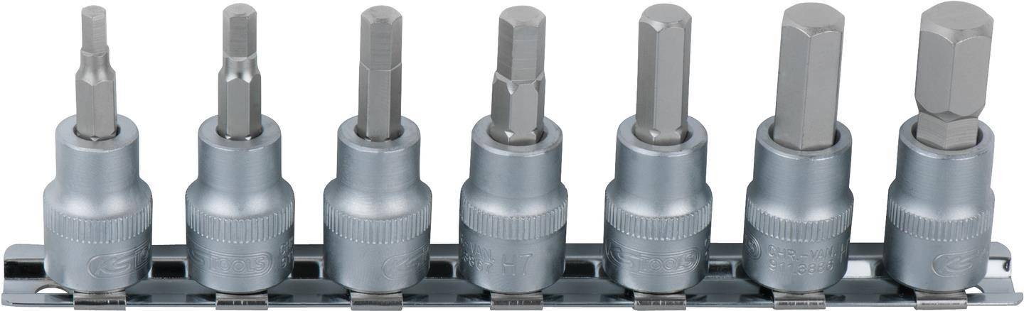KS TOOLS 1/4'' Bit-Stecknuss-Satz Innensechskant, 7-tlg.2,5-8mm (911.1544)
