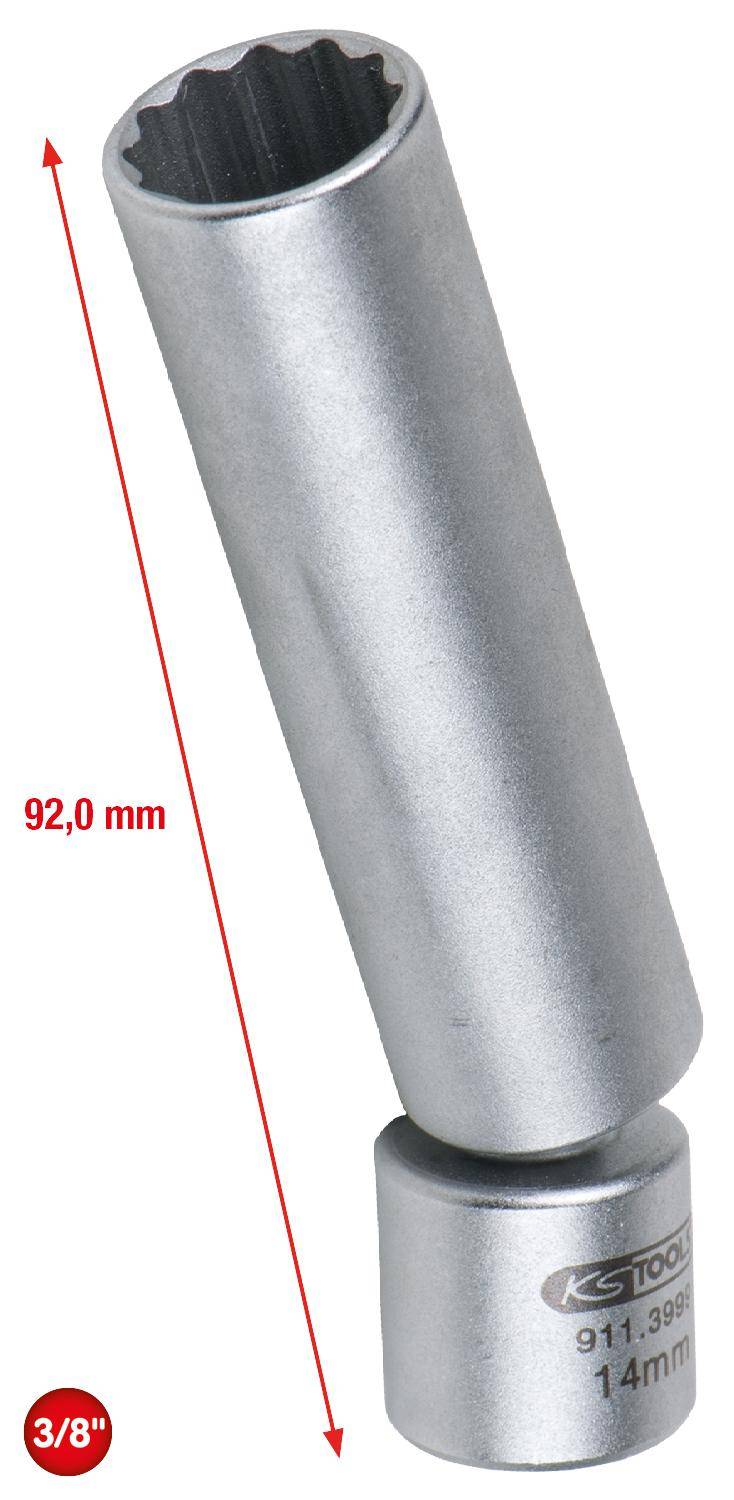 KS TOOLS 3/8" Spezial-Zündkerzen-Stecknuss für BMW mit Gelenk, 14mm