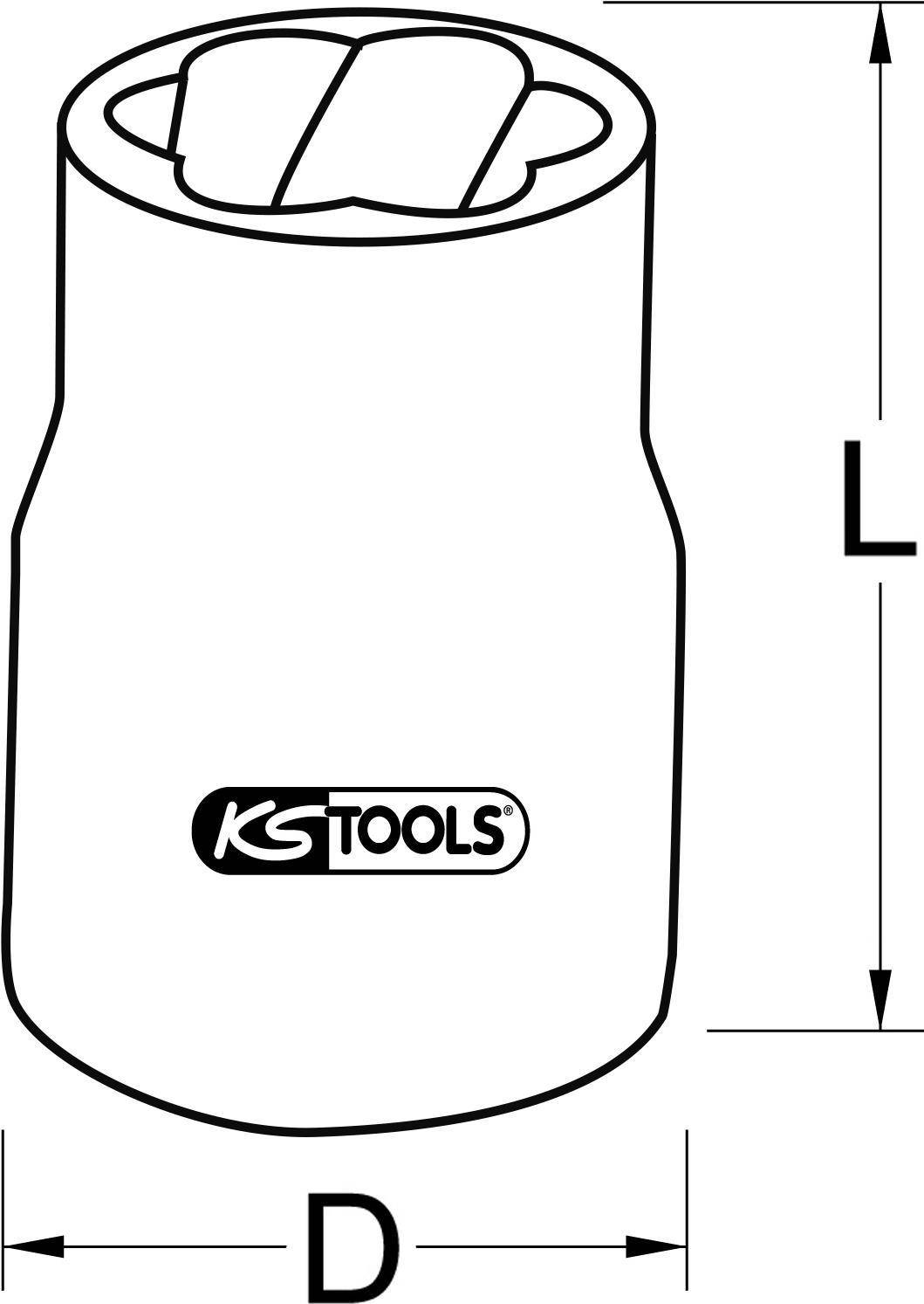KS TOOLS 3/8'' Spiral-Profil-Kraft-Stecknuss, 14mm (913.3864)