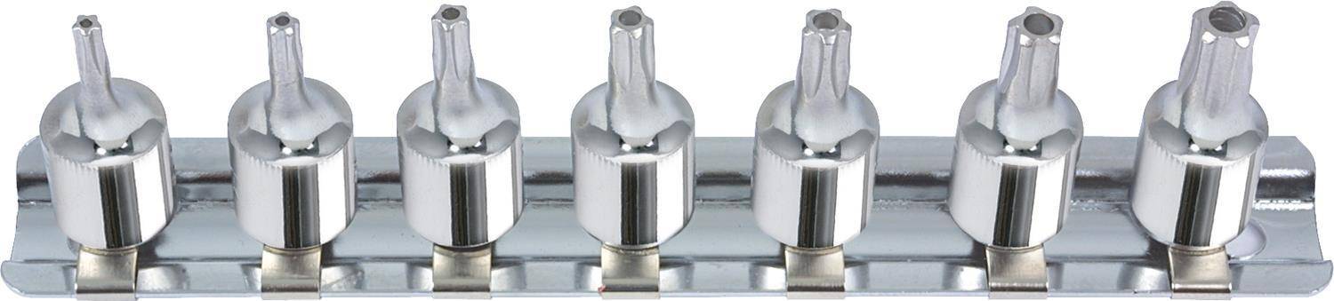 KS TOOLS 1/4'' CHROMEplus Bit-Stecknuss-Satz Fünfstern Bohrung, 7-tlg.TS10-TS40 (918.1545)