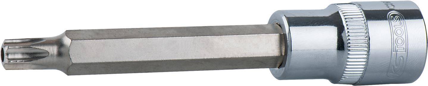 KS TOOLS 1/2'' CHROMEplus Bit-Stecknuss TX mit Stirnlochbohrung,lang, TB20 (918.1742)
