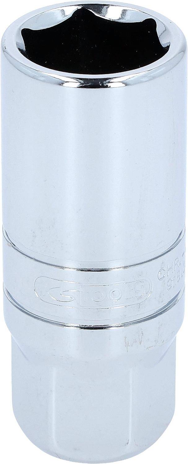 Ein glänzendes, verchromtes zylindrisches Objekt mit dem Wort 'HOCKER' eingraviert, das seine reflektierende und metallische Oberfläche zur Geltung bringt.