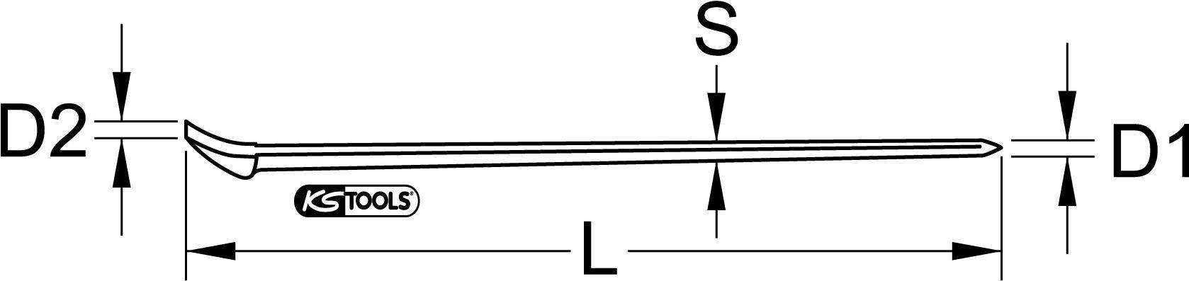 KS TOOLS Werkzeuge-Maschinen GmbH EDELSTAHL Nageleisen, 700mm (964.3207)
