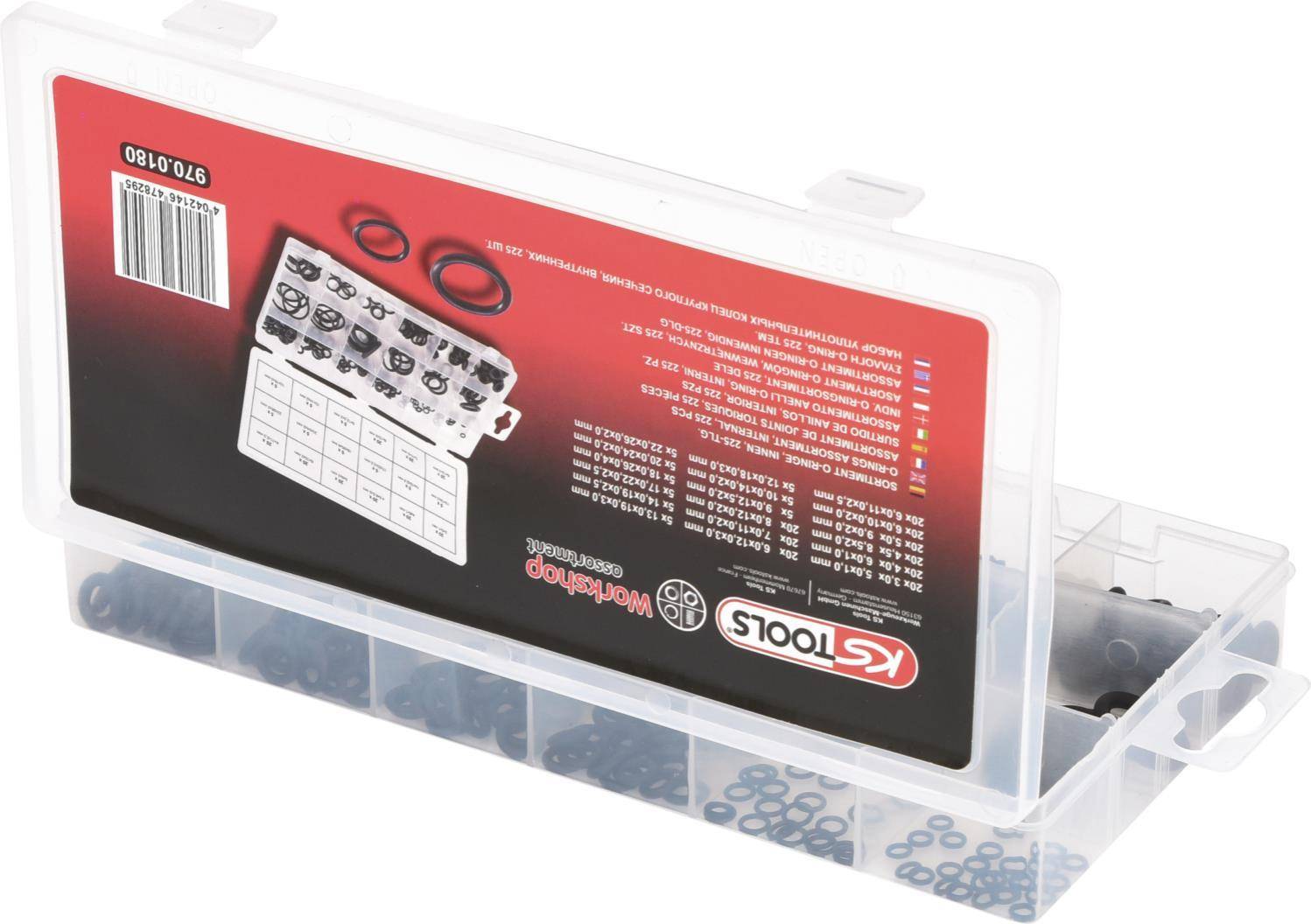 KS TOOLS Sortiment O-Ringe, innen Ã˜ 3-22mm, 225-tlg