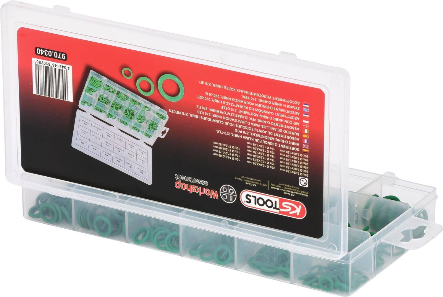 KS TOOLS Sortiment O-Ringe für Klima, HNBR, 270-tlg