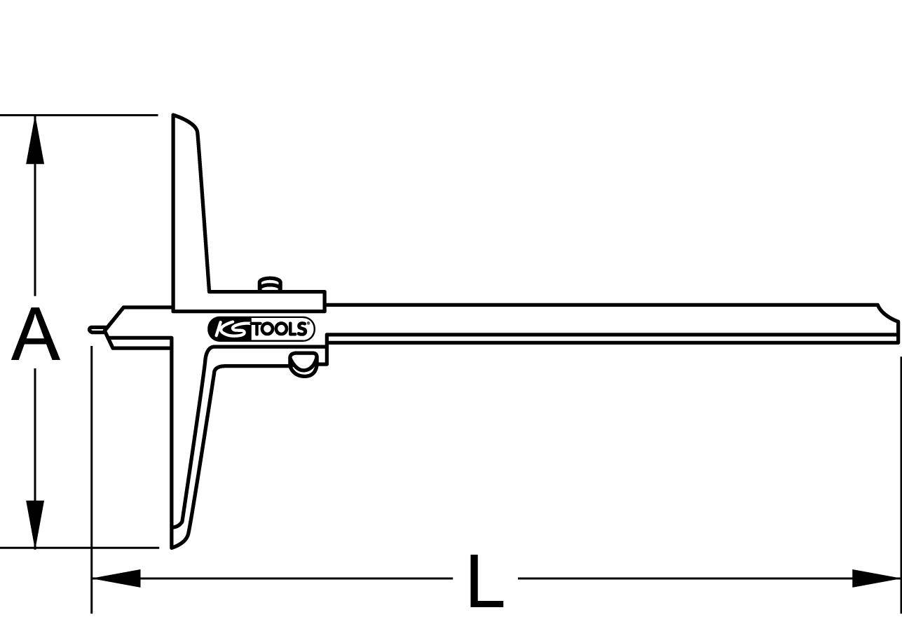 Tiefenmessschieber mit Messstift, 0-80mm
