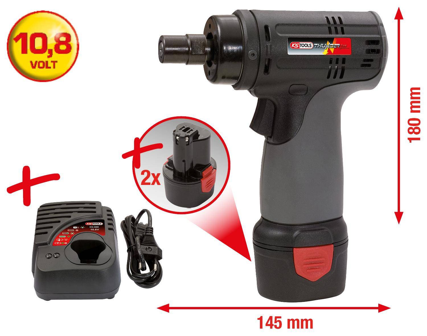 KS TOOLS Akku-Hochleistungs-Schleifer, 22.000 U/min 10,8V, mit 2