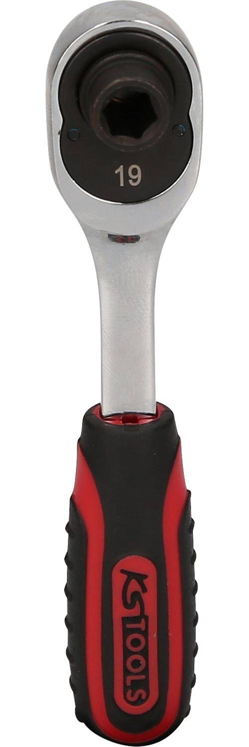 KS TOOLS 1/4" CHROMEplus Bit-Umschaltknarre, 115mm