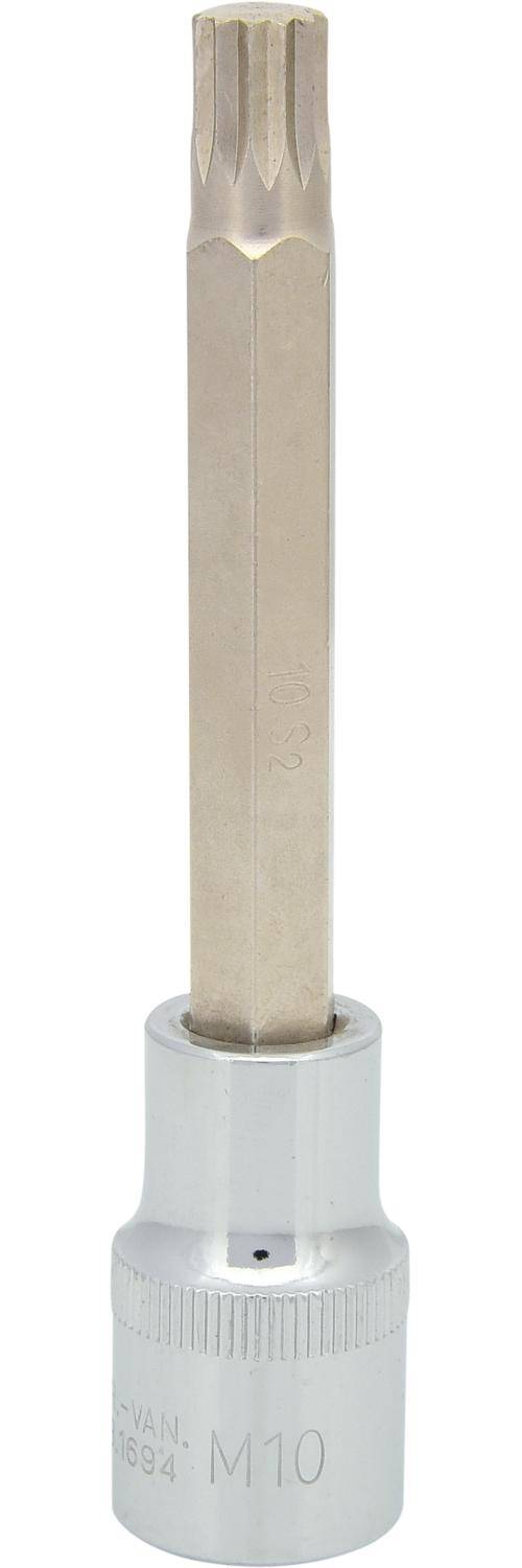 KS TOOLS 1/2" CHROMEplus Bit-Stecknuss XZN, lang, M10