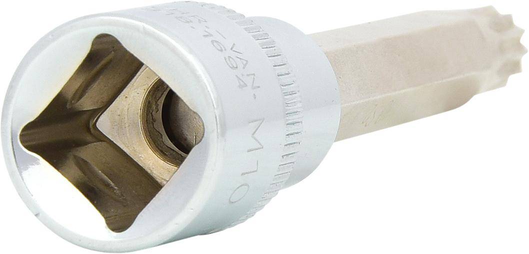 KS TOOLS 1/2" CHROMEplus Bit-Stecknuss XZN, lang, M10