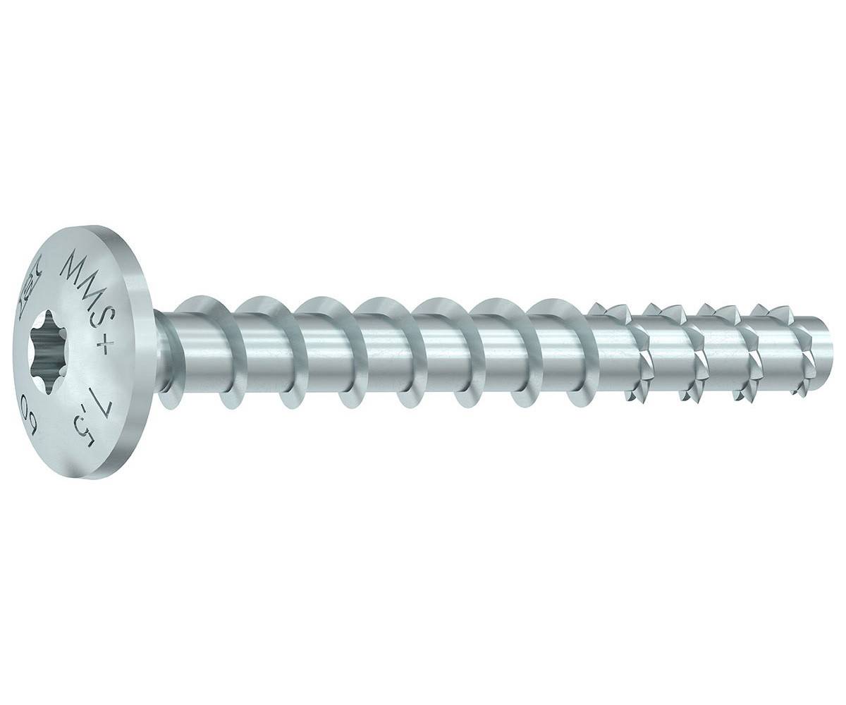 HECO MULTI-MONTI-plus MS - Stahl weiß verzinkt - 7,5x45 mm - flacher Rundkopf - TX30