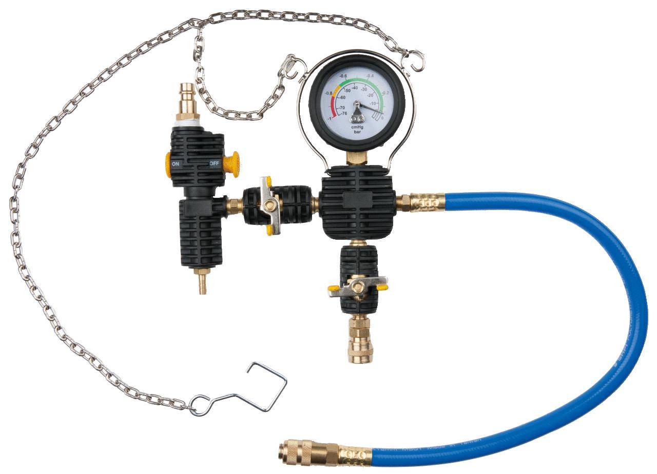 KS TOOLS Kühlsystem-Vakuum-Fülleinheit, Manometer bis 76cm