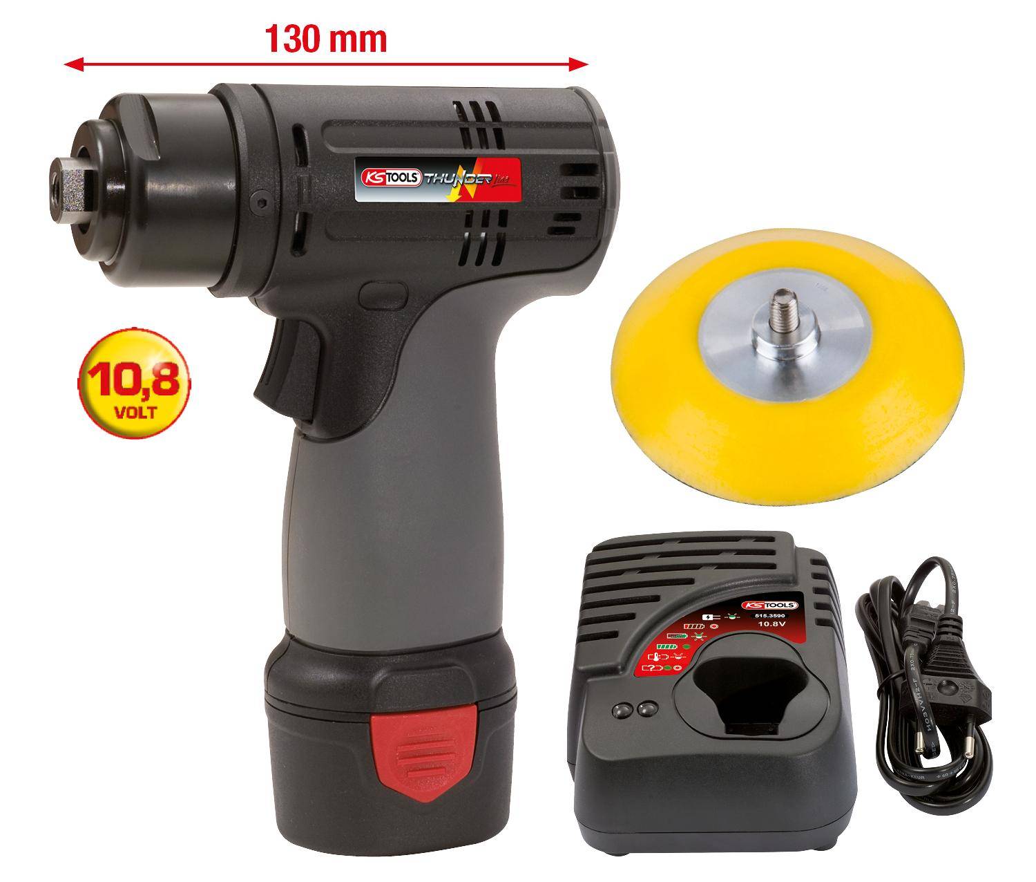 KS TOOLS Akku-Schleifmaschine, 3.200 U/min 10,8V, mit 1 Akku und 1