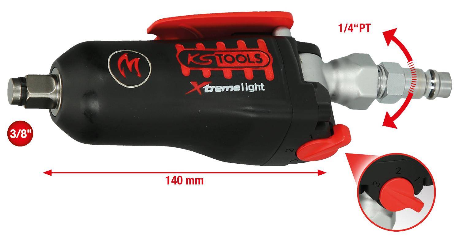 KS TOOLS 3/8" MONSTER Xtremelight Mini-Druckluft-Schlagschrauber mit