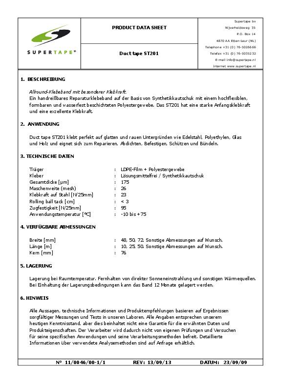 Gewebeband SuperDuct ST201 silber-grau L.50m B.48mm Rl.SUPERTAPE