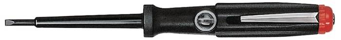 Spannungsprüfer 150-250 Volt Schlitz schwarz, mit Ansteckclip (00456) 3,0 mm x 60 mm