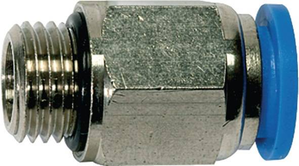 Gerade Steckverschraubung Bl.Ser.AG G 1/8 Zoll SW 12mm m.O-Ring u.a6-KT.zyl.