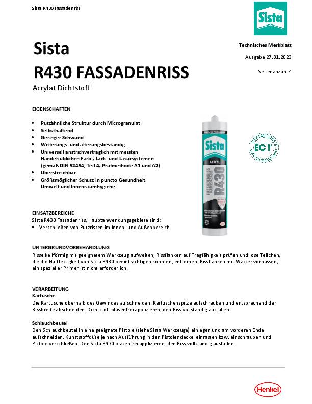 Acryl R430 Fassadenriss 300 ml altweiß Kartusche SISTA