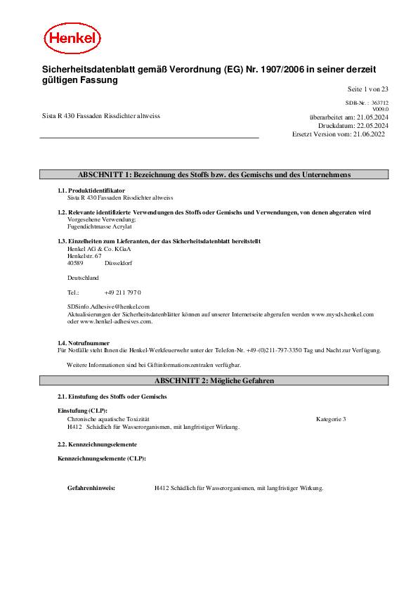 Acryl R430 Fassadenriss 300 ml altweiß Kartusche SISTA