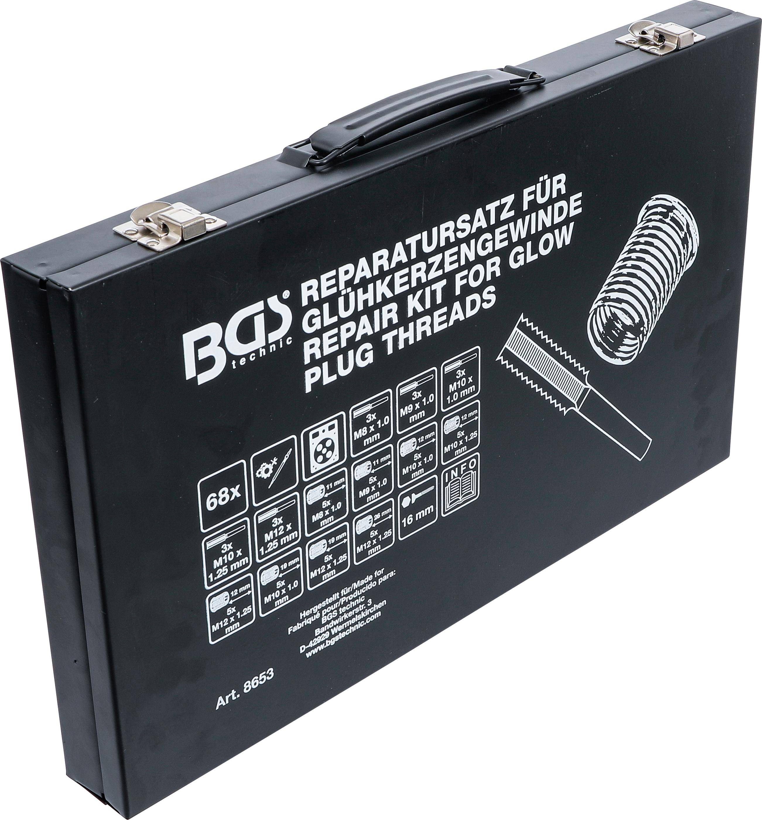 BGS Reparatursatz für Glühkerzengewinde | M8 - M9 - M10 - M12
