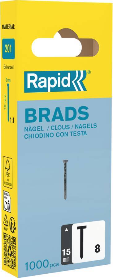 Nagel Typ 8 / 300 40109534 Ausführung Nagel Typ 8 / 300 Länge 20 mm Rückenbreite - mm Stärke 2,0 mm Einsatz Rapid 553, 6