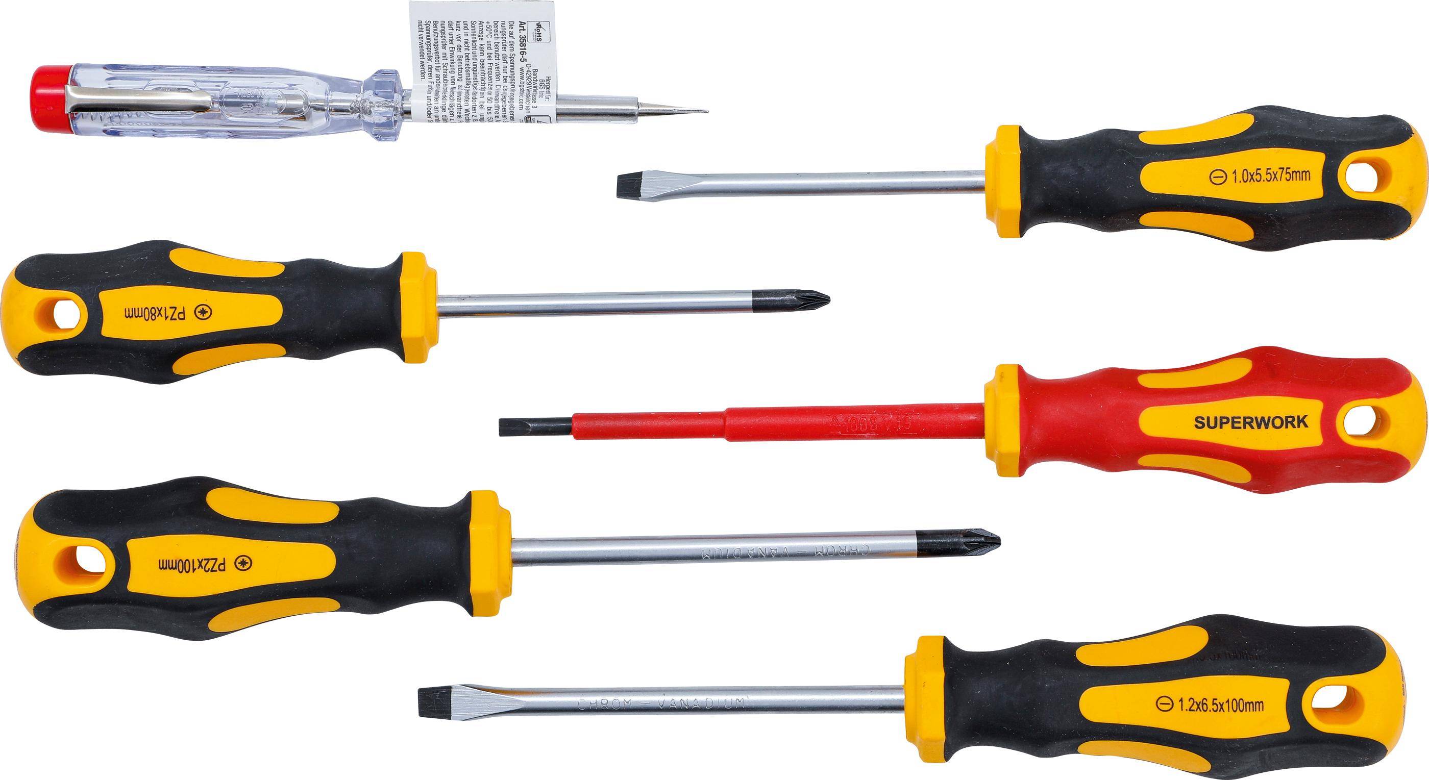 BGS Do It Yourself VDE-Elektriker- / Schraubendreher-Satz | Schlitz /
