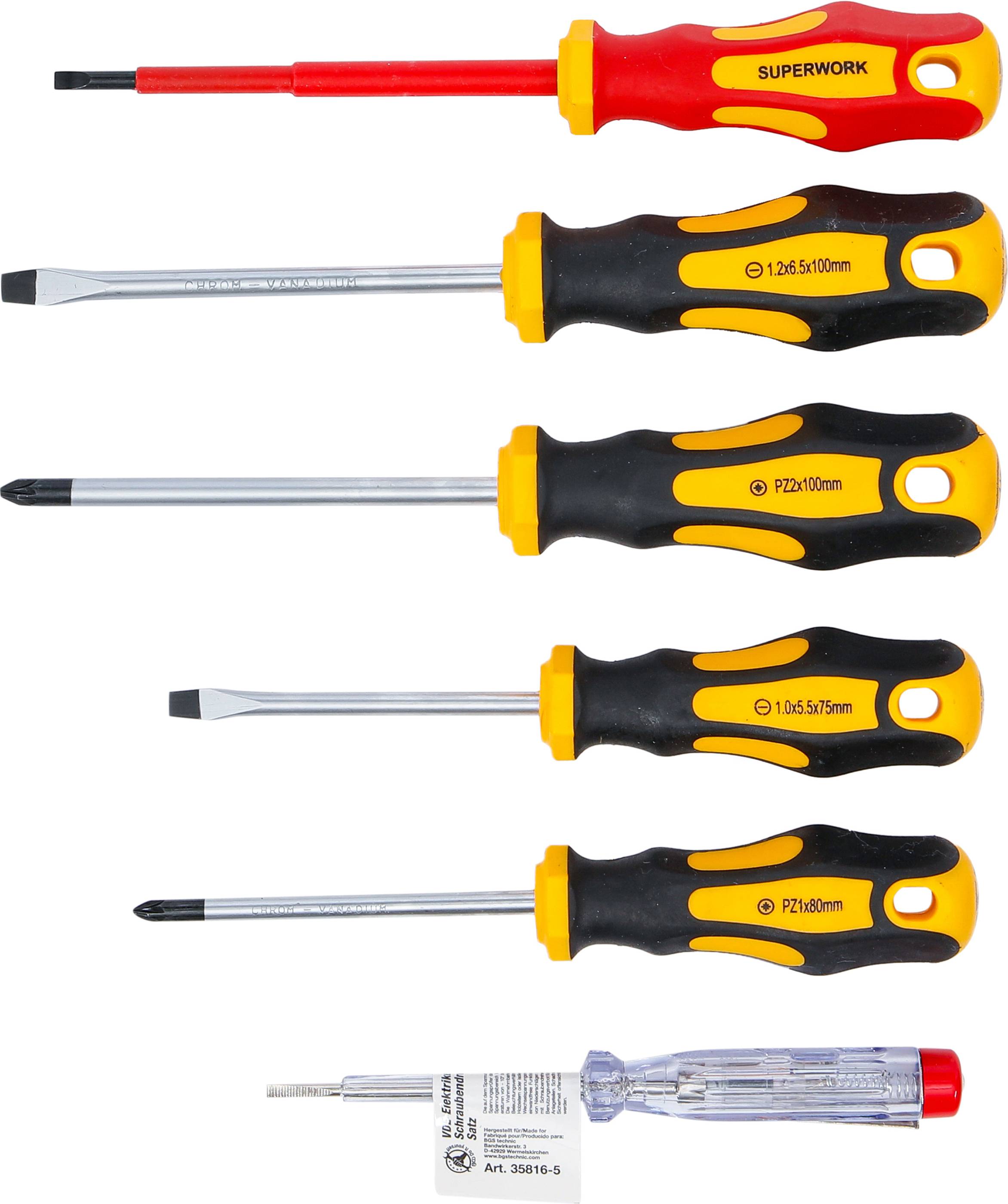 BGS Do It Yourself VDE-Elektriker- / Schraubendreher-Satz | Schlitz /