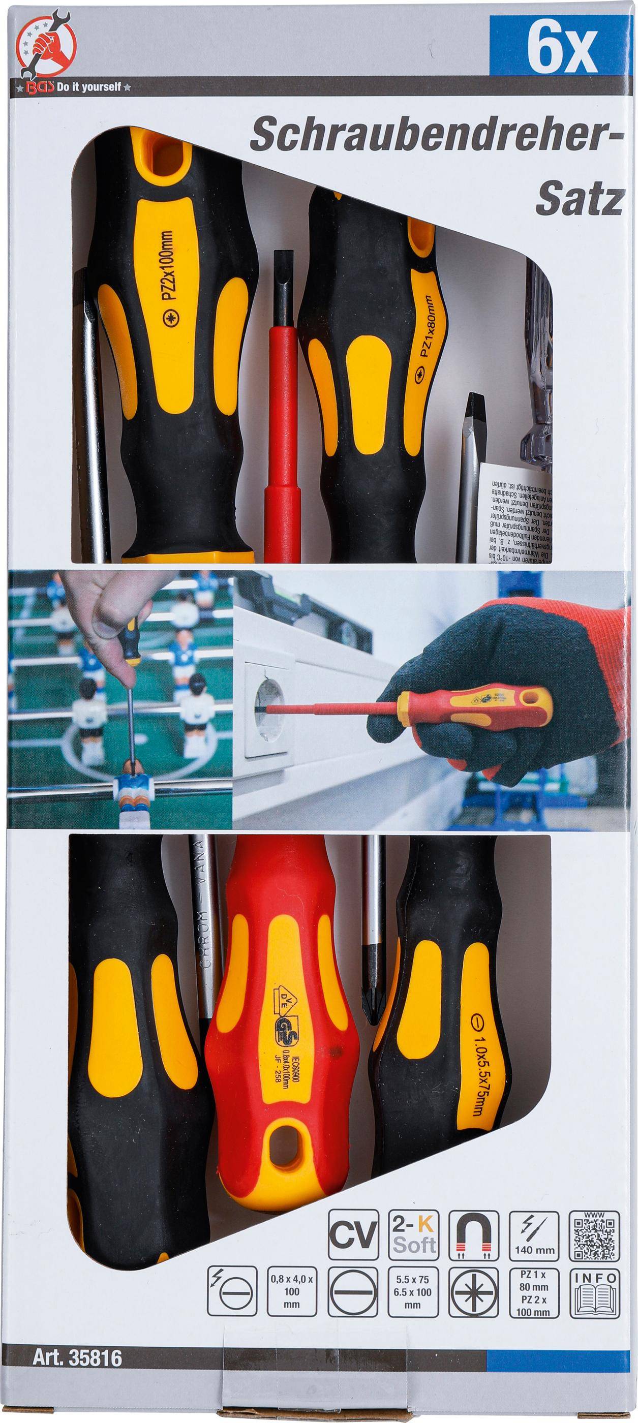 BGS Do It Yourself VDE-Elektriker- / Schraubendreher-Satz | Schlitz /