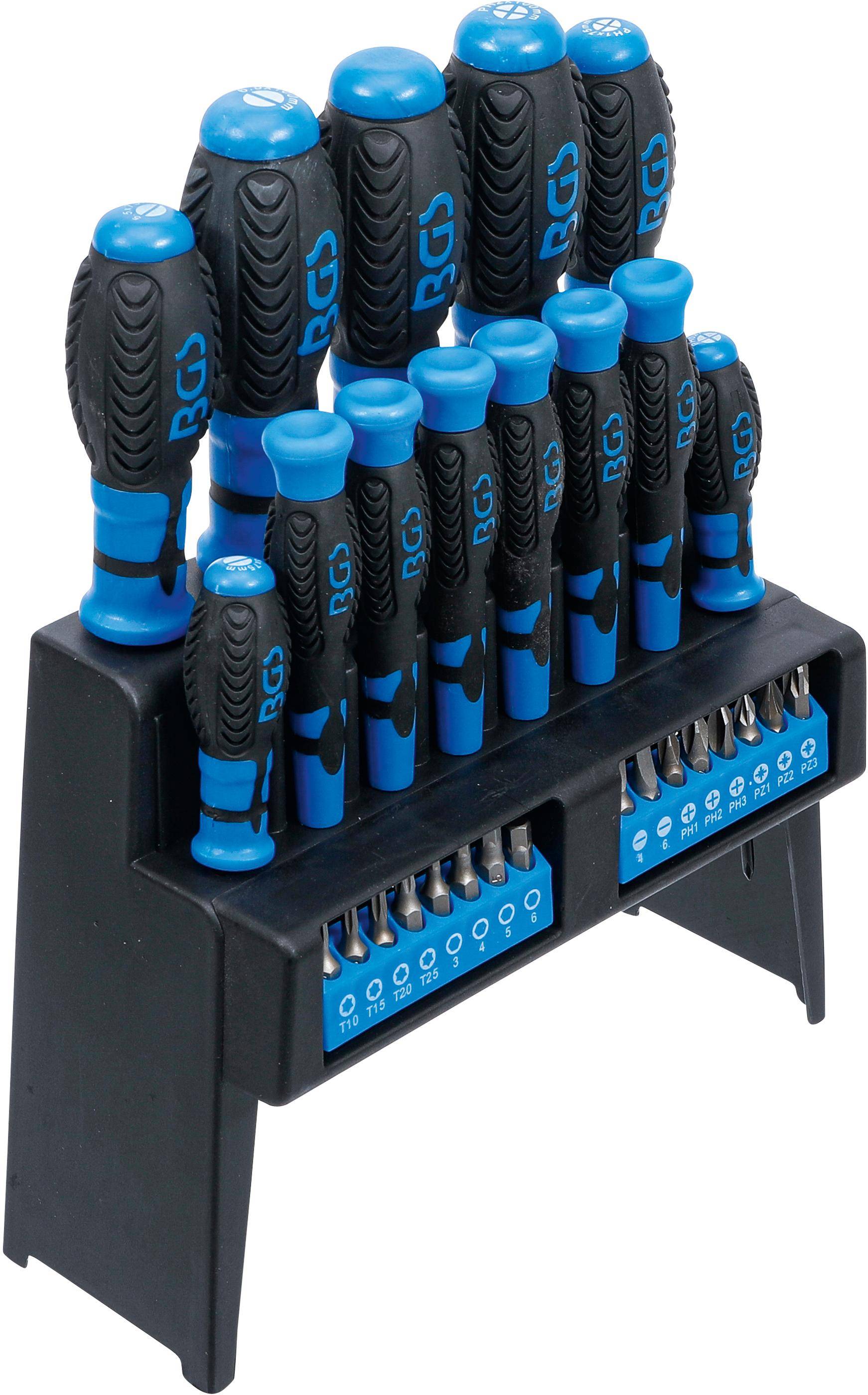 BGS Schraubendreher-Satz | mit Bit-Sortiment | im Kunststoffständer |