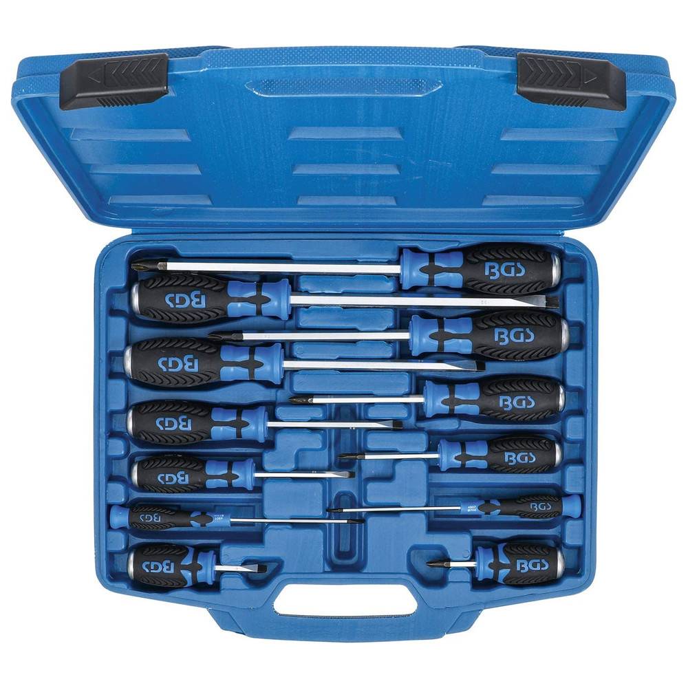 BGS Schraubendreher-Satz 1/4" im Koffer 12-tlg. Kreuzschlitz/Schlitz