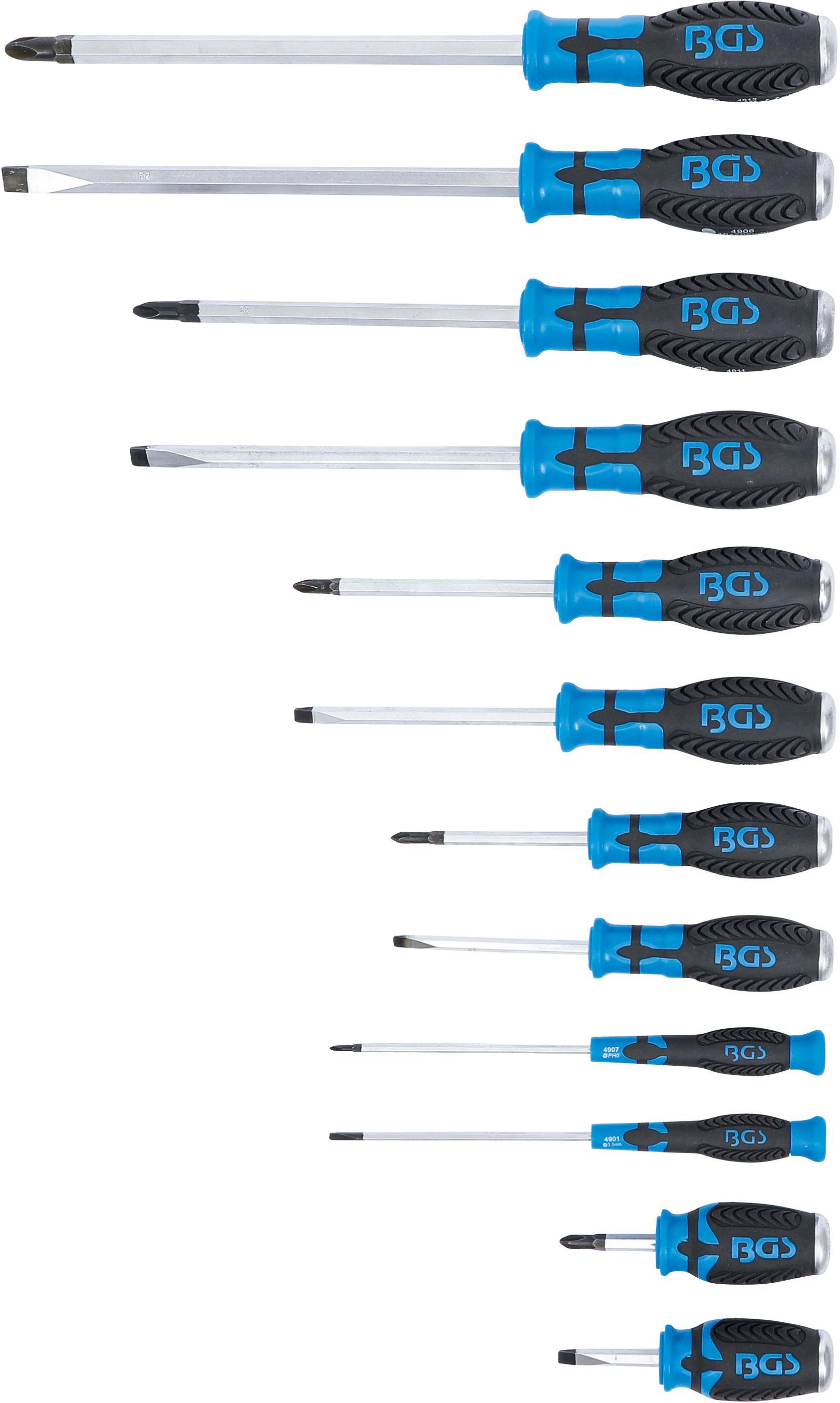 BGS Schraubendreher-Satz | mit 6,3 mm (1/4") Innenvierkant | 12-tlg.