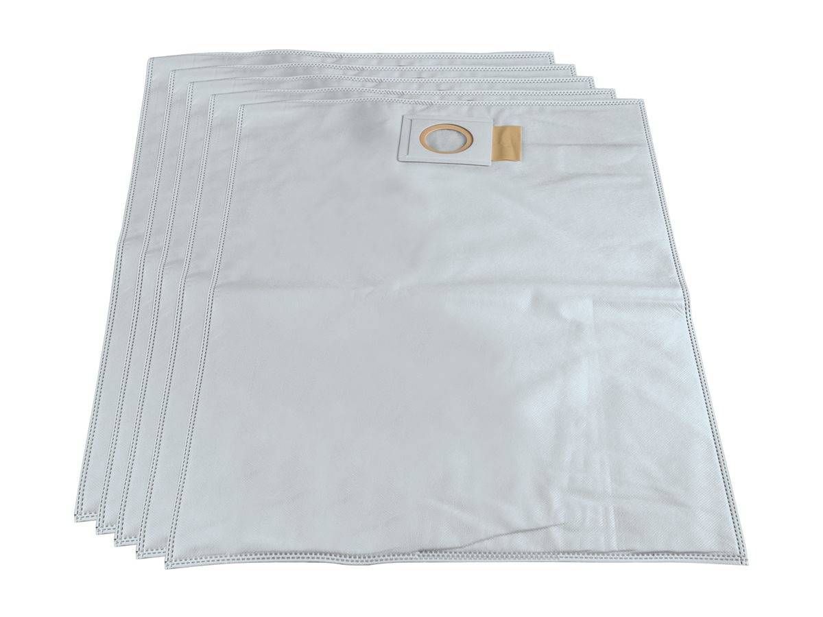 Stapel von weißen Vakuum-Lagertaschen mit Reißverschlussverschluss und Schlauchventil auf der vorderen Tasche, dargestellt auf einfachem Hintergrund.