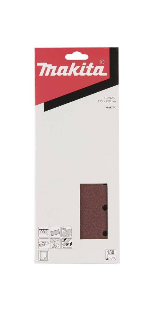 makita Schleifpapier P-33227 B115xL232mm Krnung 150 rot Klett gelocht