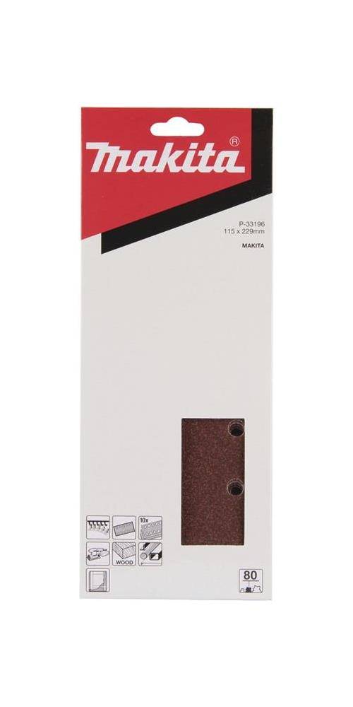 makita Schleifpapier P-33196 B115xL232mm Krnung 80 rot Klett gelocht