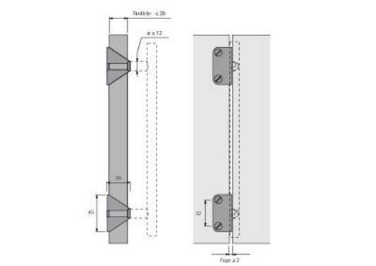 Griffadapter verchromt mat tHETTICH