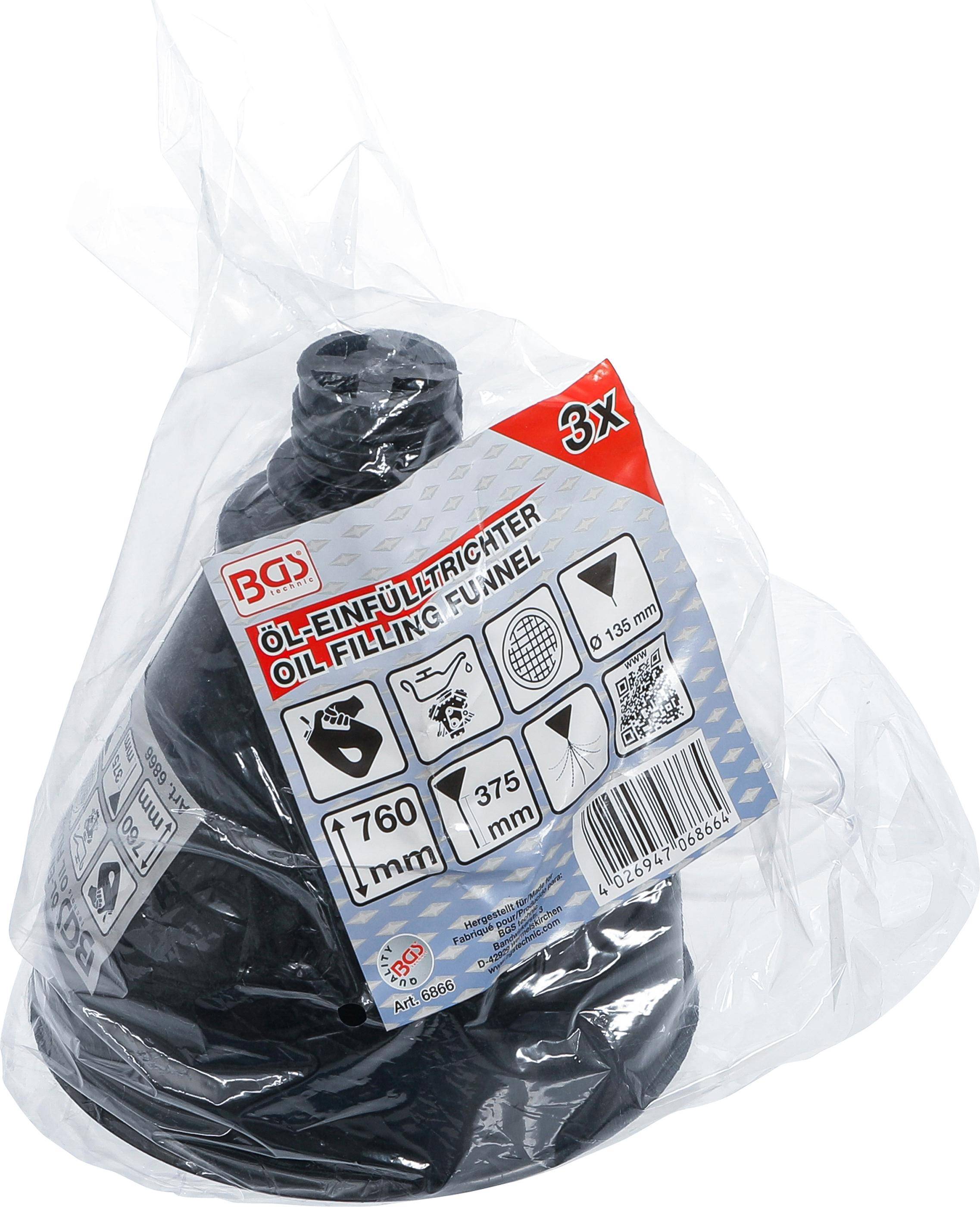 BGS technic Öl-Einfülltrichter-Satz | mit flexiblem Rohr und Schlauch