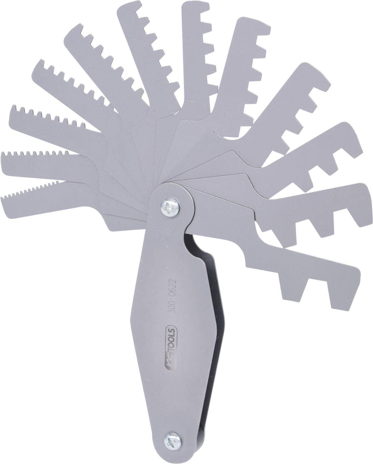 KS TOOLS Trapez-Gewindestahllehre, für 30° Gewinde, 2-12mm