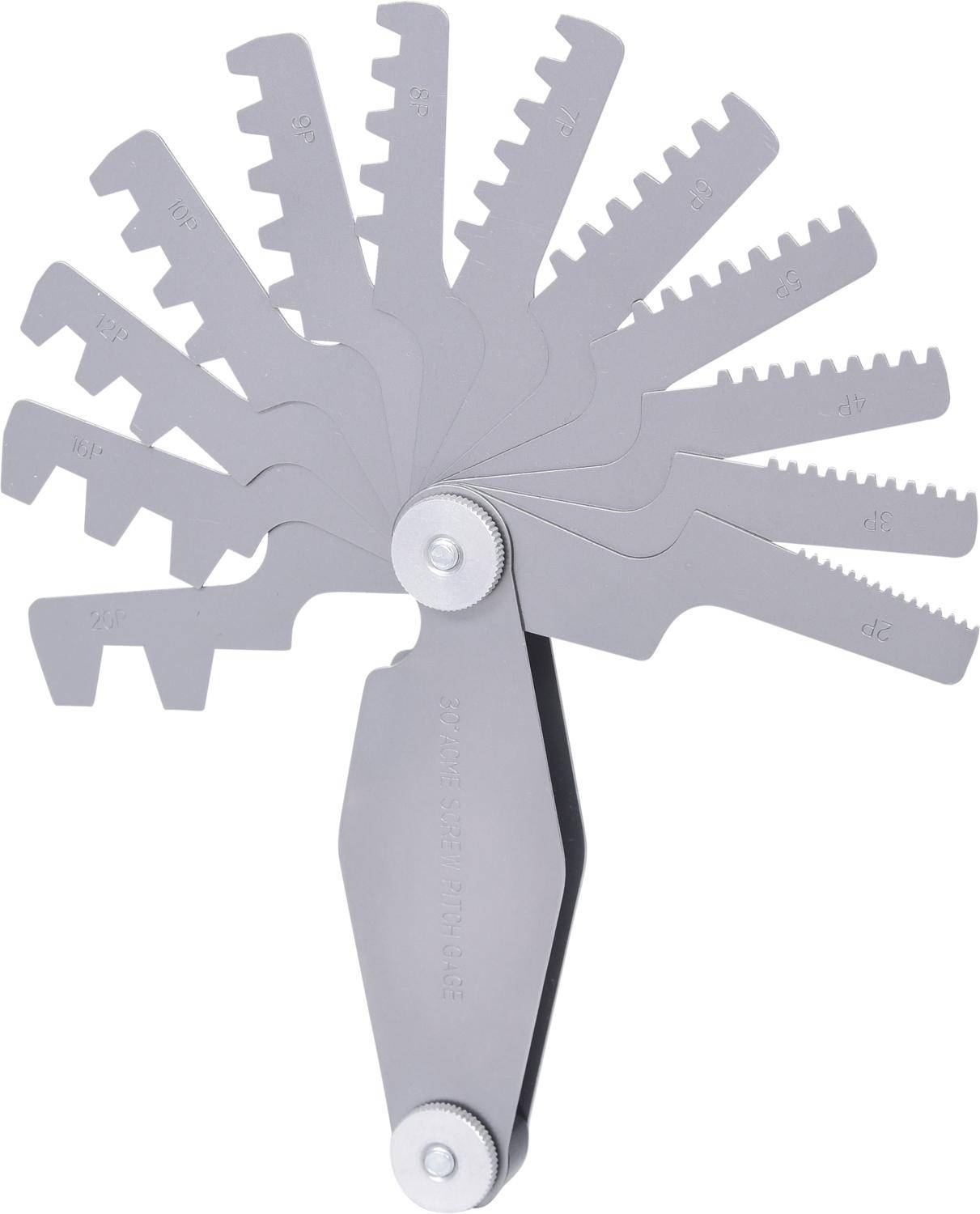 KS TOOLS Trapez-Gewindestahllehre, für 30° Gewinde, 2-12mm