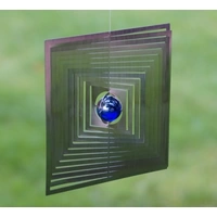 A2005 - Windspiel "Quadrat" aus Edelstahl mit Glasperle A2005 - Windspiel "Quadrat" aus Edelstahl mit Glasperle