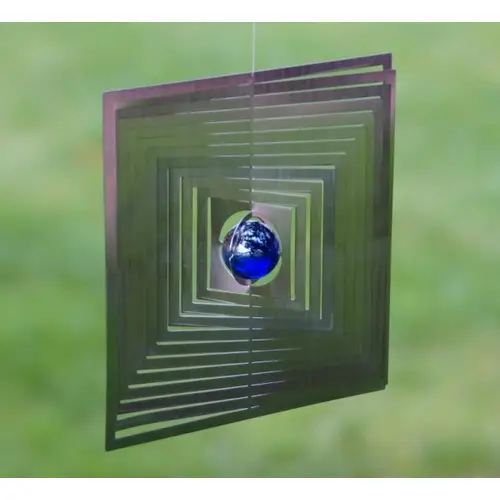 A2005 - Windspiel "Quadrat" aus Edelstahl mit Glasperle A2005 - Windspiel "Quadrat" aus Edelstahl mit Glasperle