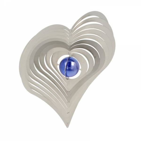 A2008 - Windspiel "Herz" aus Edelstahl mit Glasperle