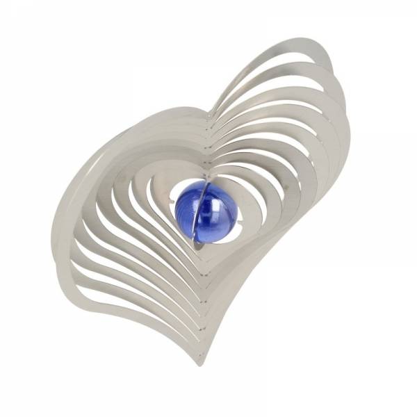 A2008 - Windspiel "Herz" aus Edelstahl mit Glasperle