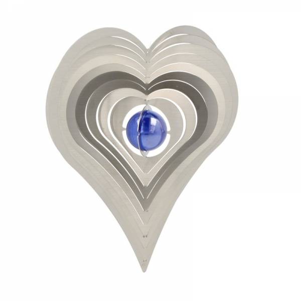 A2008 - Windspiel "Herz" aus Edelstahl mit Glasperle